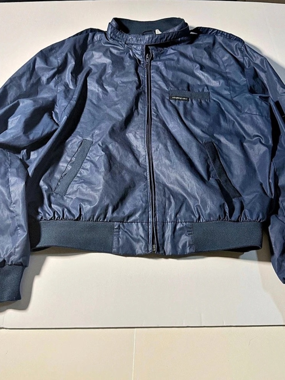 Members Only Classic Iconic Racer Jacket Blue Size 44 Vintage Rainbow Tag